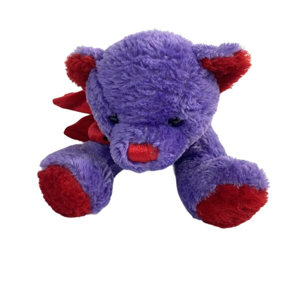 MARY MEYER Vintage 2000 Purple Red Heart Bear Weighted Stuffed Animal Plush - Picture 2 of 10
